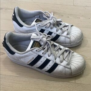 Adidas Kids Superstar White with Black Stripes